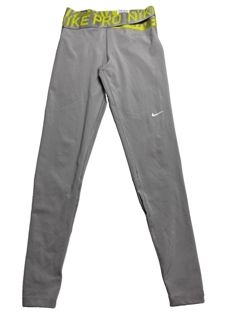 Nike Pro Intertwist 7/8 Tights In Atmosphere Grey / Cyber (Volt-Yellow) / White